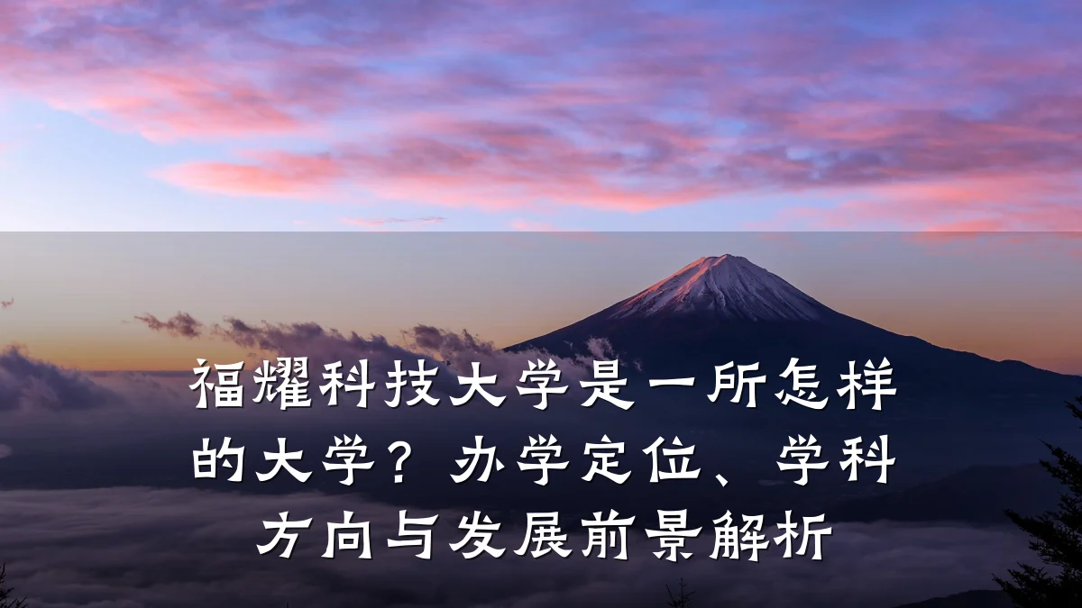 福耀科技大学是一所怎样的大学？办学定位、学科方向与发展前景解析