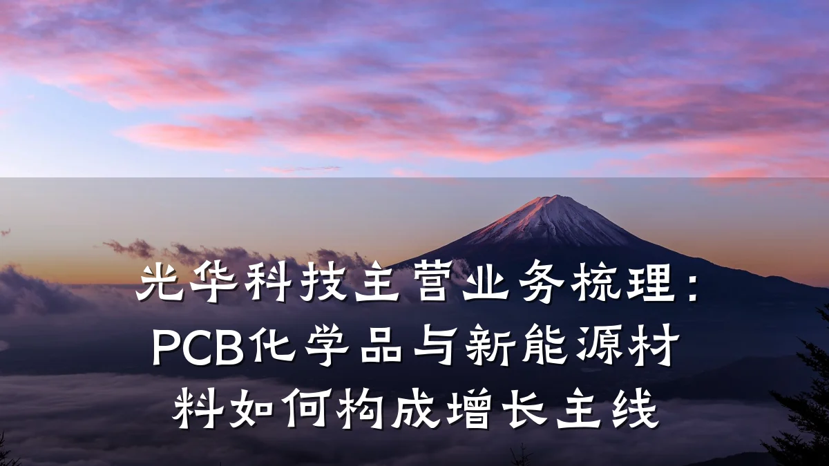 光华科技主营业务梳理:PCB化学品与新能源材料如何构成增长主线