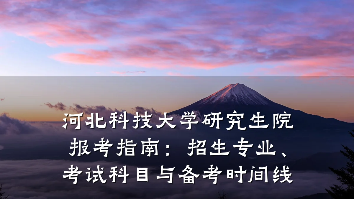 河北科技大学研究生院报考指南:招生专业、考试科目与备考时间线
