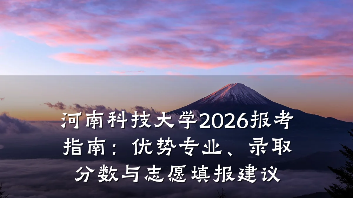 河南科技大学2026报考指南:优势专业、录取分数与志愿填报建议
