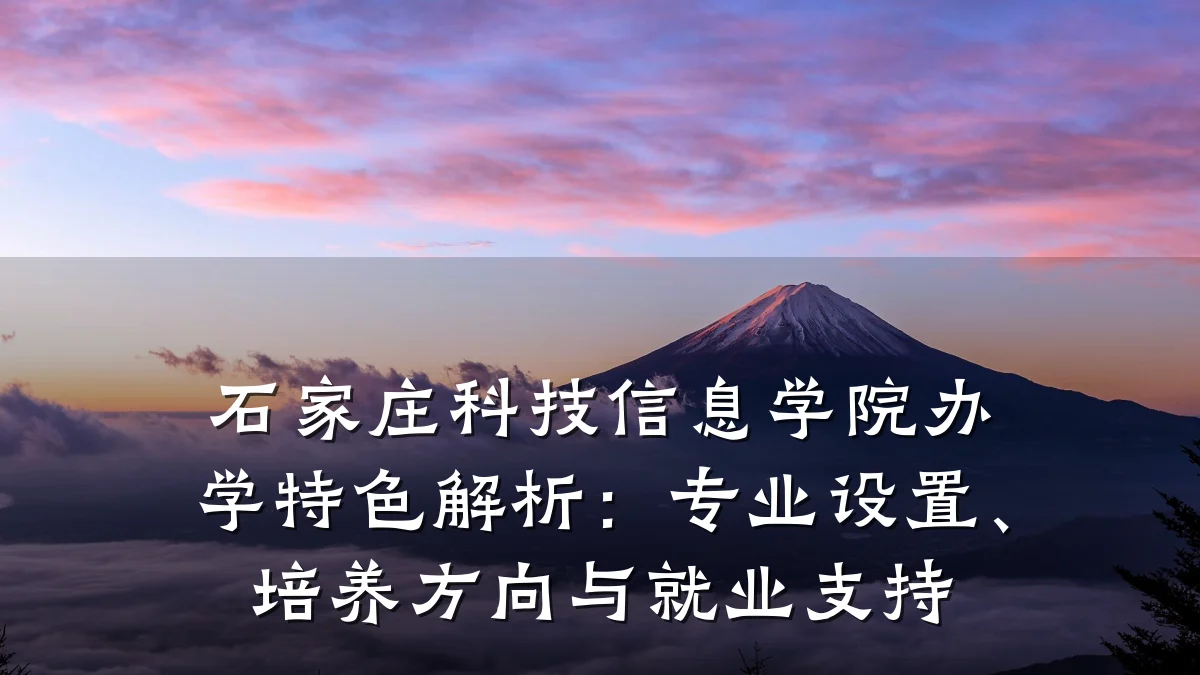 石家庄科技信息学院办学特色解析:专业设置、培养方向与就业支持