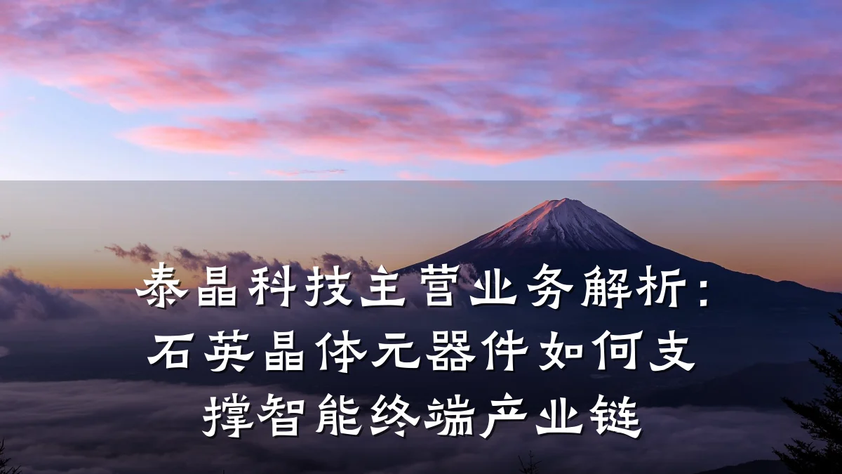 泰晶科技主营业务解析:石英晶体元器件如何支撑智能终端产业链