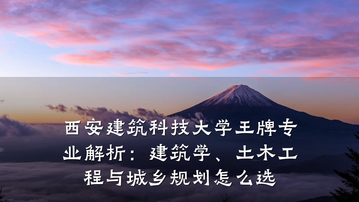 西安建筑科技大学王牌专业解析:建筑学、土木工程与城乡规划怎么选