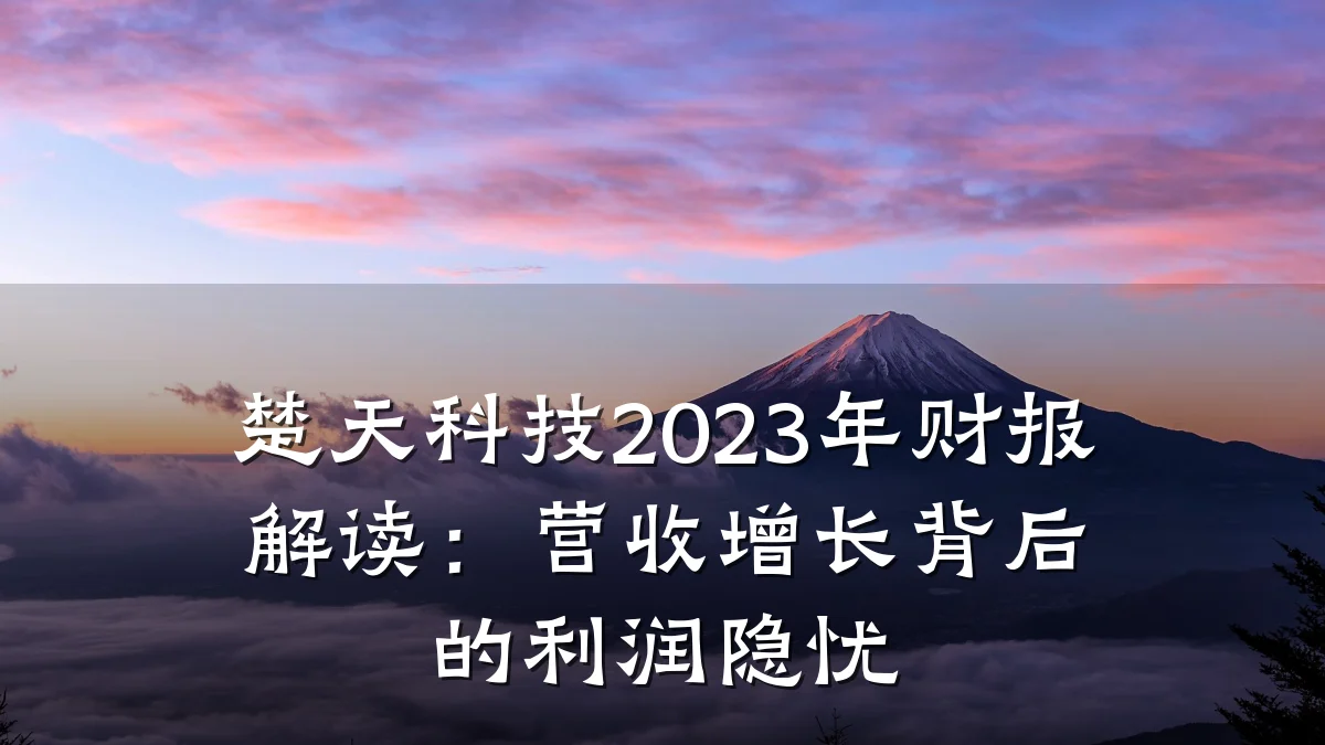 楚天科技2023年财报解读：营收增长背后的利润隐忧