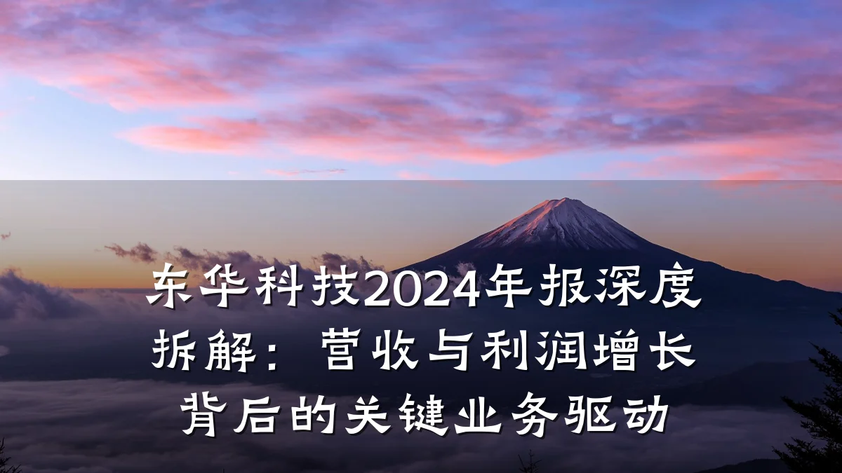 东华科技2024年报深度拆解：营收与利润增长背后的关键业务驱动