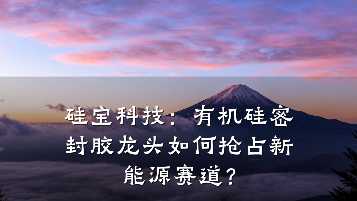 硅宝科技:有机硅密封胶龙头如何抢占新能源赛道?