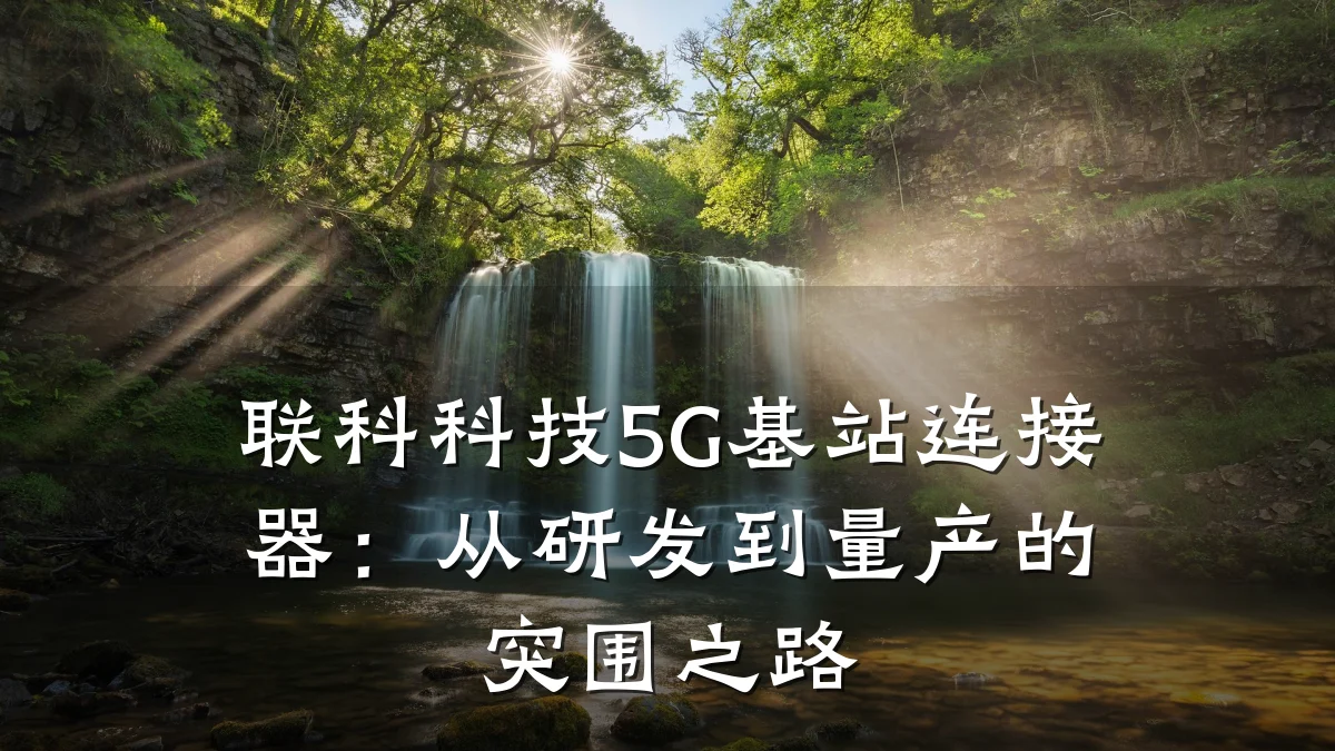 联科科技5G基站连接器:从研发到量产的突围之路