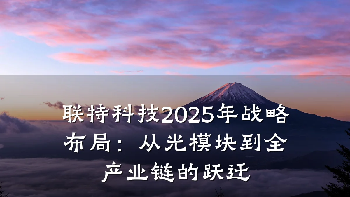 联特科技2025年战略布局:从光模块到全产业链的跃迁