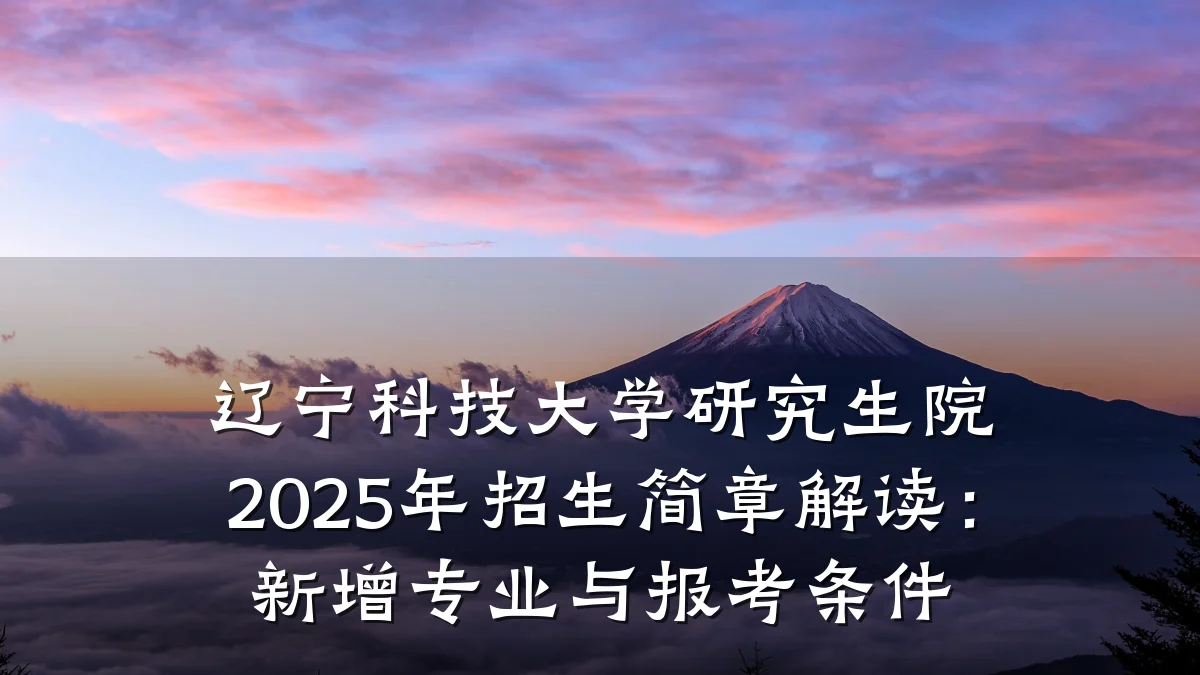 辽宁科技大学研究生院2025年招生简章解读:新增专业与报考条件