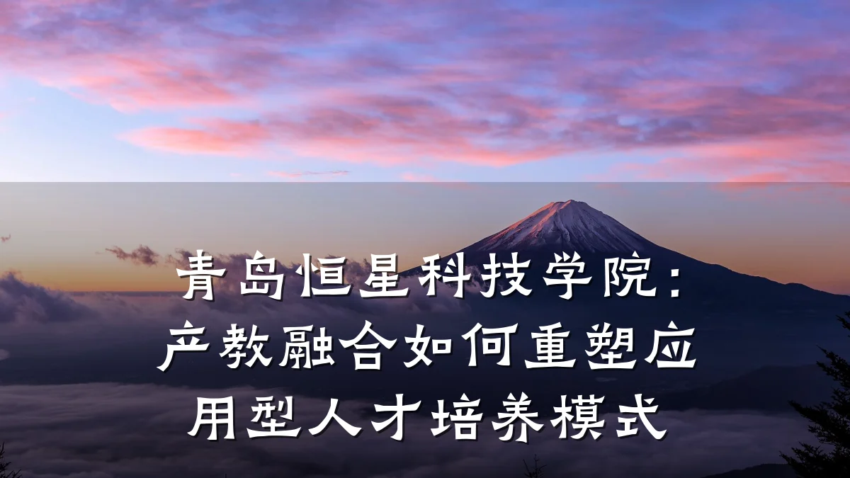 青岛恒星科技学院：产教融合如何重塑应用型人才培养模式