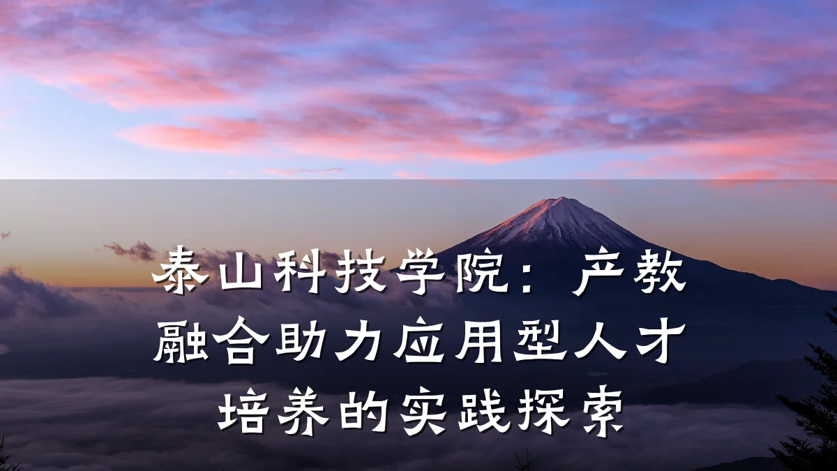 泰山科技学院：产教融合助力应用型人才培养的实践探索