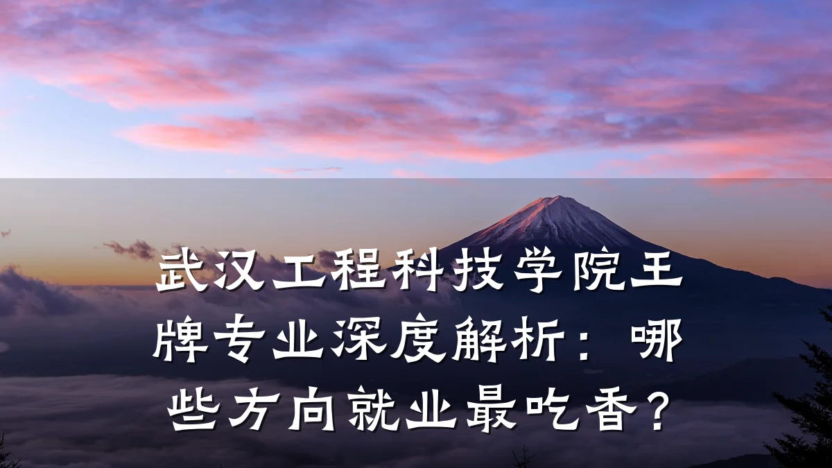 武汉工程科技学院王牌专业深度解析：哪些方向就业最吃香？