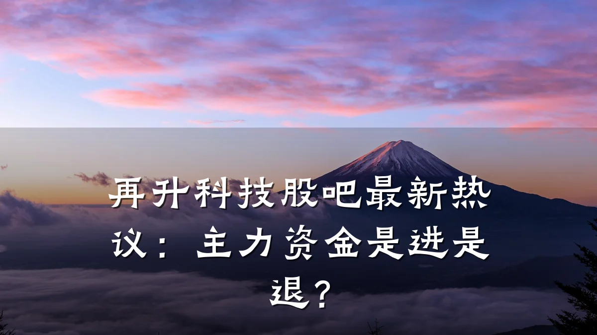 再升科技股吧最新热议:主力资金是进是退?